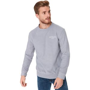 Trendyol Petrol Regular/Normal Cut Ronde Hals Anti-Pilling Polar Fleece Tekst Print Sweatshirt Tmnaw23Sw00340