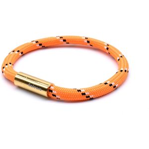 Armband dames touw -  heren armbanden scheepstouw Galeara Riu met magnetische sluiting - Oranje Goud 17.5cm