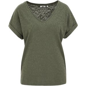 WE Fashion Dames T-shirt met structuur
