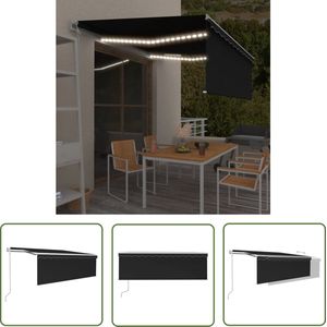 The Living Store Uitschuifbare Luifel - 400x300 cm - Antraciet/Wit