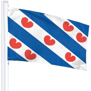 *** Grote Friese Vlag 90x150cm - Vlag Fries - Frysk Pompeblêden - van Heble® ***
