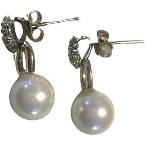 Gemstones-silver oorbellen zoetwaterparel 925 sterling zilver oorstekers, 3g