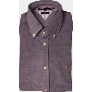 Tommy Hilfiger - Overhemd Melange Donkerblauw - Heren - Maat XL - Slim-fit