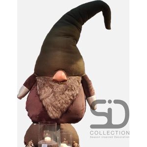 Oneiro’s luxe KABOUTER FRED ZITTEND XXL 95X56X230 CM - Gnoom Kerst Zittend - Kerstbeelden & Figuren - Kabouter - Kabouters Zittend - Kerstman - Dwerg Zittend – kerstman