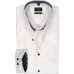 OLYMP No. 6 Six super slim fit overhemd - structuur - wit - Strijkvriendelijk - Boordmaat: 41