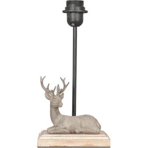 Clayre & Eef Lampenvoet 16x13x35 cm Bruin Hout Kunststof Rond Hert Lampvoet