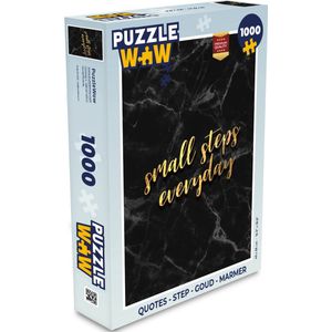 Puzzel Quotes - Step - Goud - Marmer print - Legpuzzel - Puzzel 1000 stukjes volwassenen