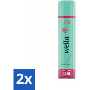Wella Ultra Strong - Haarspray - 24 Uur Versteviging - Bescherming tegen UV Stralen - 250 ml - Voordeelverpakking - 2 stuks