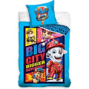 PAW Patrol Dekbedovertrek Big City - Eenpersoons - 140  x 200 cm + 65 x 65 cm - Katoen