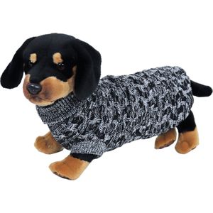 Boony Dog fashion - Hondentrui -Kabeltrui - Kleur: antraciet/wit - Ruglengte: 20 cm
