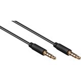 3,5mm Jack 4-polig audio slim kabel AWG28 / zwart - 3 meter