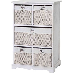 Dundee ladekast, shabby-look vintage 90x60x30cm ~ wit