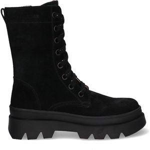 Braqeez 422723-589 Meisjes Veterboots - Zwart - Suède - Veters