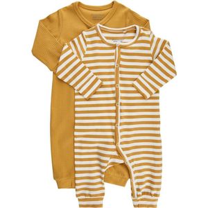 Minymo Jumpsuits Katoen Oker & Oker/Wit – 2 stuks – Maar 62