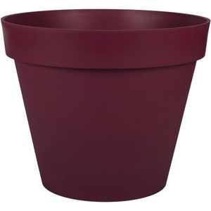 Ronde bloempot TOSCANE - EDA - Ø 48 cm - 43 L - Bordeauxrood - Anti-UV en antivries behandeld plastic