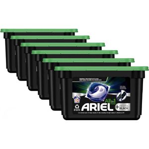 Ariel All-in-1 Pods +Revitablack wasmiddelcapsules - 6 x 12 stuks - voordeelverpakking - 72 wasbeurten