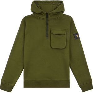 Lyle & Scott Pocket Quarter Zip Bb Hoodie Truien & Vesten Jongens - Sweater - Hoodie - Vest- Groen - Maat 128/134