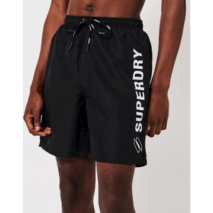 Superdry rits zwemshort code applque logo zwart - M