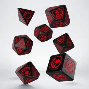 Polydice Set Q-Workshop Dragons Black Red