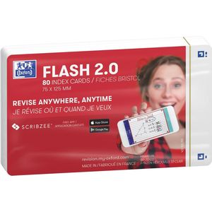 Oxford Flash 2.0 - Flashcards - Blanco - A7 - Wit - 80 stuks