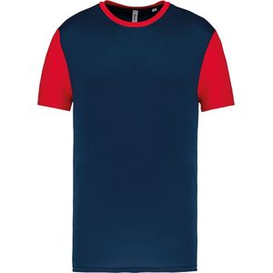 Tweekleurig herenshirt jersey met korte mouwen 'Proact' Navy/Red - XS