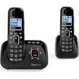 Amplicomms BigTel1582S BNL Senioren draadloze duo huistelefoon voor de vaste lijn met antwoordapparaat Luide oproeptonen Ongewenste bellers blokkeren 3 directe geheugen toetsen Handsfree Grote toetsen Gehoorapparaat compatibel
