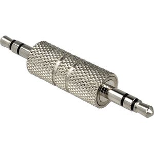 Koppelstuk 3,5mm Jack (m) - 3,5mm Jack (m) stereo / metaal