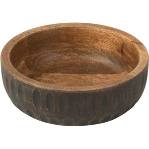 J-Line kom Mango - hout - bruin/zwart - small