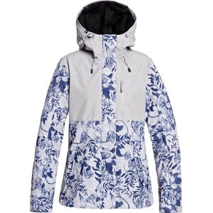 Roxy Jetty 3N2 Dames Ski jas - Heather Grey Botanical Flowers - Maat L