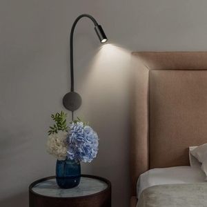 Zwart LED Zwanenhalswandlamp 4000K Neutraal Wit - Bedlamp Leeslamp Wandlamp 360LM - Hotel Woonkamer Slaapkamer