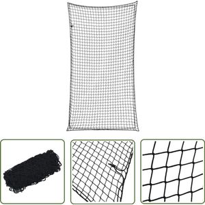 The Living Store Aanhangwagennet elastisch touw 4,5x2,5 m polypropeen zwart - Aanhangwagennet - Laadzeil - Transportnet - Trailercover - Lashing Net