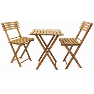 Muntel® Bistroset - 3-delig - Opvouwbaar - In Elkaar Gezet - Naturel