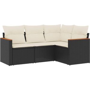 vidaXL-4-delige-Loungeset-met-kussens-poly-rattan-zwart