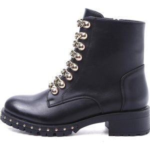 SmileFavorites® Biker boots - Zwart - Imitatieleer - Maat 37