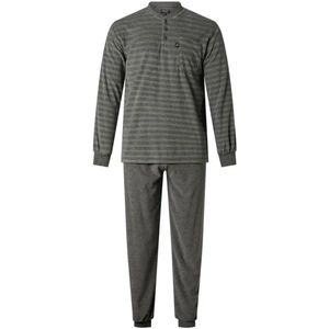 Outfitter Badstof heren pyjama - 431569 - Warme winter pyjama antraciet - M - Antracite