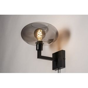 Lumidora Wandlamp 31040 - Voor binnen - OSLO - E27 - Zwart - Grijs - Metaal