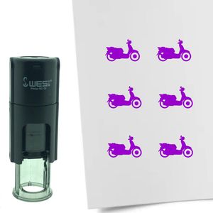 CombiCraft Stempel Scooter 10mm rond - paarse inkt
