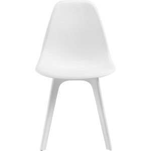 In And OutdoorMatch Eethoek Frederic - Glazen eettafel - Met 4 witte stoelen - Hoogwaardig design - Stijlvolle uitstraling