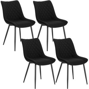 Rootz Elegante Eetkamerstoelenset - Moderne stoelen - Stijlvolle zitting - Schuim met hoge dichtheid voor comfort - Duurzaam metalen frame - Gemakkelijk schoon te maken kunstleer - 46 cm x 40,5 cm x 85,5 cm