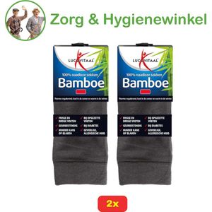 2x - Lucovitaal Bamboe Sokken Antraciet 39-42 - Voordeelverpakking!