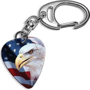 Plectrum sleutelhanger USA Vlag Arend