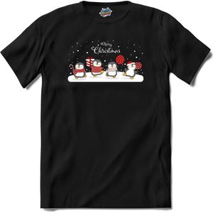 Merry christmas kerst buddy's - T-Shirt - Dames - Zwart - Maat 3XL