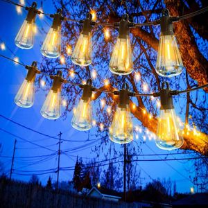 Lichtsnoer 15m voor buiten - Warmwit - 25 + 2 ST38 gloeilampen - IP65 waterdicht - Tuin terras bruiloften feesten balkon bistro