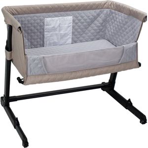 X Adventure Co-Sleeper / Baby Bed tot 9 kg – Wieg In Hoogte Verstelbaar & Met Wieltjes - Beige