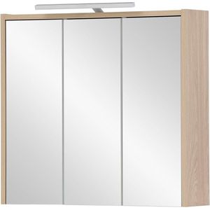 Spiegelkast van houtmateriaal licht eiken decor 65 x 16 x 60 cm