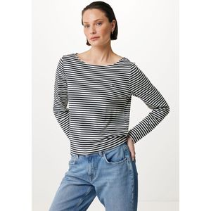ISABEL Basic Striped T-shirt Lange Mouwen Dames - Off White - Maat XS