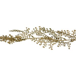 Cosy at Home kerstboom glitter guirlande/slinger - 2x - goud - 180 cm