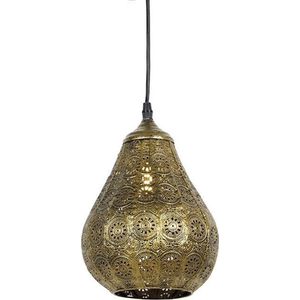 QAZQA Billa - Oosterse Hanglamp - 1 Lichts - Ø 175 Mm - Goud/Messing - Woonkamer - Slaapkamer