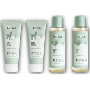 Derma Eco Baby pakket - 2 x babyolie + 2 x crème