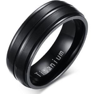Schitterende Zwarte Titanium Ring 8 mm. Breed | Herenring | Damesring | 22.25 mm. (maat 70) |Jonline